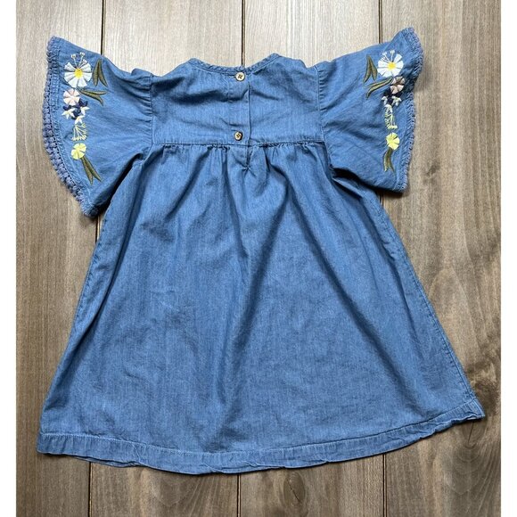 Gorgeous Embroidered Denim Swing Dress - Picture 4 of 8